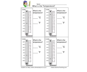 Read a Thermometer Worksheet