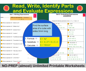 Read, Write, Identify Parts and Evaluate Expressions