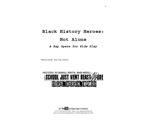 Reader's Theater Play: Black History Heroes: Not Alone | Black History Month Kids Play