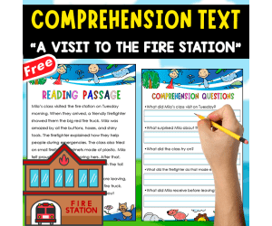 READING-COMPREHENSION + 4 ANCHOR CHARTS | A Visit to the Fire Station
