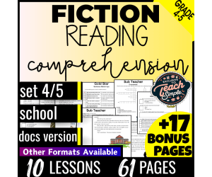 Reading Comprehension and Questions Fiction Set 4 - School (Docs)