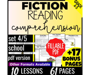Reading Comprehension and Questions Fiction Set 4 - School (Fillable)
