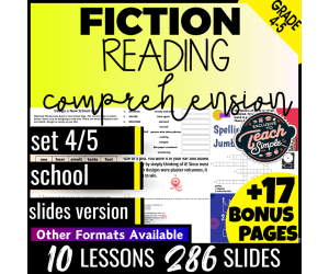 Reading Comprehension and Questions Fiction Set 4 - School (Slides)