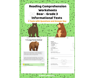 Reading Comprehension Bear | Grade 3 Informational Texts