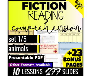 Reading Comprehension Fiction Set 1 - Animals (Presentable PDF)