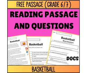 Reading Comprehension Fiction Set 1 Sample: Basketball (Google Docs)