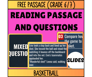 Reading Comprehension Fiction Set 1 Sample: Basketball (Google Slides)