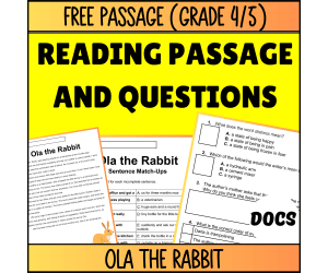 Reading Comprehension Fiction Set 1 Sample: Ola the Rabbit (Docs)