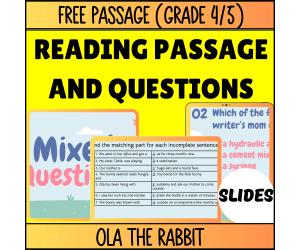 Reading Comprehension Fiction Set 1 Sample: Ola the Rabbit (Slides)