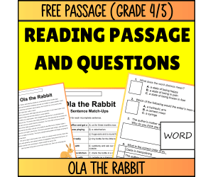 Reading Comprehension Fiction Set 1 Sample: Ola the Rabbit (Word)
