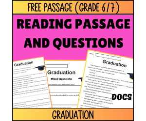 Reading Comprehension Fiction Set 2 Sample: Graduation (Google Docs)