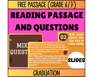 Reading Comprehension Fiction Set 2 Sample: Graduation (Google Slides)