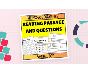 Reading Comprehension Fiction Set 5 Sample: Baseball Boy (PDF)