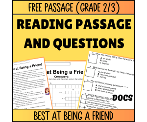 Reading Comprehension Fiction Set 5 Sample Best at Being a Friend Docs