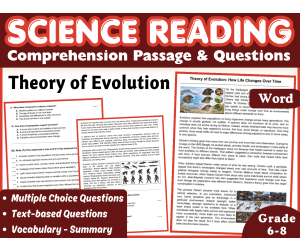 Reading Comprehension | Life Science | Biology | Evolution (Word)