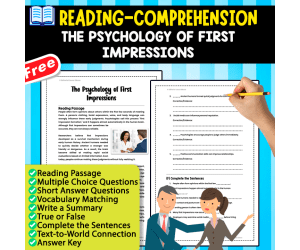 READING-COMPREHENSION MINIBOOK | The Psychology of First Impressions