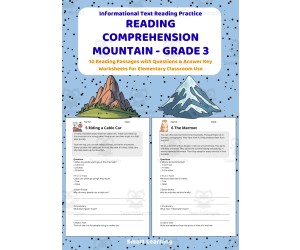 Reading Comprehension Mountains | Grade 3 Reading Activities