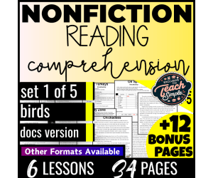 Reading Comprehension Nonfiction Set 1 - Birds (Docs)