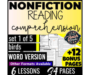 Reading Comprehension Nonfiction Set 1 - Birds (Word)
