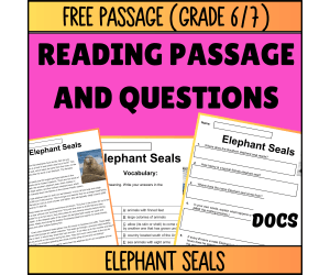 Reading Comprehension Nonfiction Set 1 Sample: Elephant Seals (Docs)