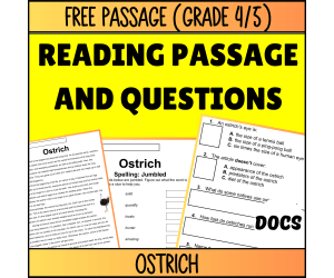Reading Comprehension Nonfiction Set 1 Sample - Ostrich (Docs)