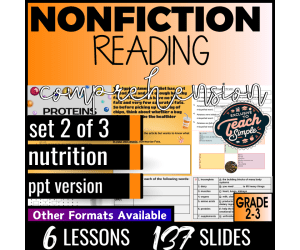Reading Comprehension Nonfiction Set 2 - Nutrition (PPT)