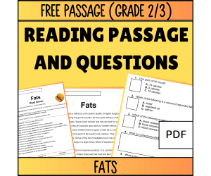 Reading Comprehension Nonfiction Set 2 Sample: Fats (PDF)