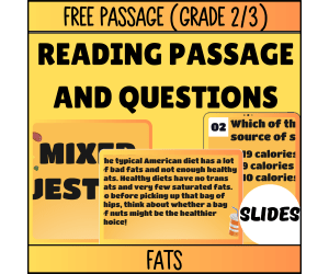 Reading Comprehension Nonfiction Set 2 Sample: Fats (Slides)