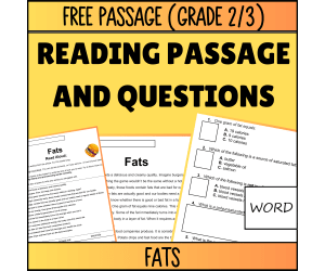 Reading Comprehension Nonfiction Set 2 Sample: Fats (Word)