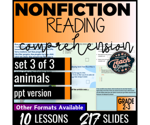 Reading Comprehension Nonfiction Set 3 - Animals (PPT)