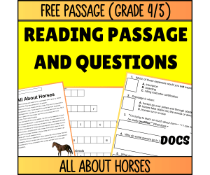 Reading Comprehension Nonfiction Set 3 Sample: All About Horses (Docs)