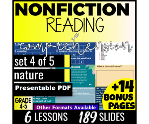 Reading Comprehension Nonfiction Set 4 - Nature (Presentable PDF)