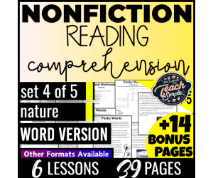 Reading Comprehension Nonfiction Set 4 - Nature (Word)