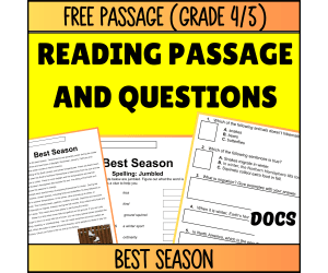 Reading Comprehension Nonfiction Set 4 Sample: Best Season (Docs)