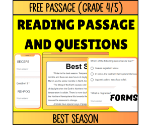 Reading Comprehension Nonfiction Set 4 Sample: Best Season (Forms)
