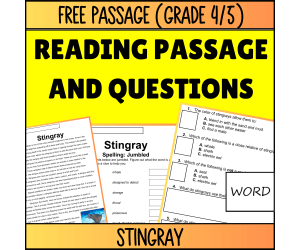 Reading Comprehension Nonfiction Set 5 Sample: Stingray (Word)
