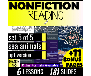 Reading Comprehension Nonfiction Set 5 - Sea Animals (PPT)