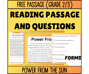 Reading Comprehension Nonfiction Set1 Sample Power From the Sun Forms