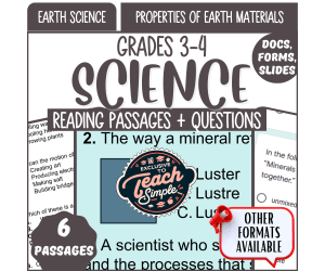 Reading Comprehension on Properties of Earth Materials (Google Drive)