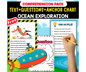 READING-COMPREHENSION PACK | OCEAN EXPLORATION | 20 FREE PAGES