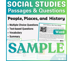 Reading Comprehension Passage: Jackie Robinson (Word Sample)