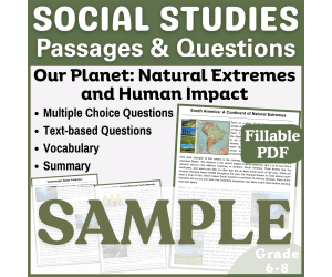Reading Comprehension Passage: South Amerinca (Fillable PDF Sample)