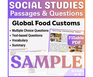 Reading Comprehension Passage: Sugar Addiction (Fillable PDF Sample)