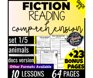 Reading Comprehension Passages Fiction Set 1 - Animals (Google Docs)