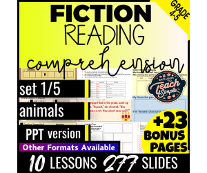Reading Comprehension Passages Fiction Set 1 - Animals (PPT)