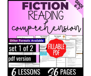 Reading Comprehension Passages Fiction Set 1 (Fillable PDF)