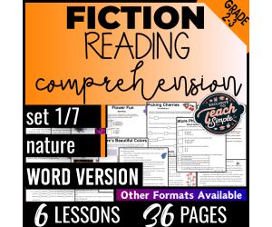 Reading Comprehension Passages Fiction Set 1 - Nature (Word)