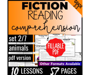 Reading Comprehension Passages Fiction Set 2 - Animals (Fillable PDF)