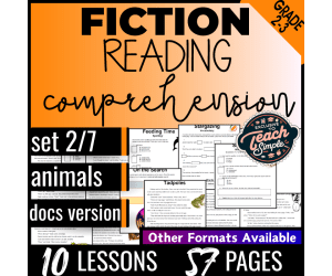 Reading Comprehension Passages Fiction Set 2 - Animals (Google Docs)
