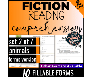 Reading Comprehension Passages Fiction Set 2 - Animals (Google Forms)